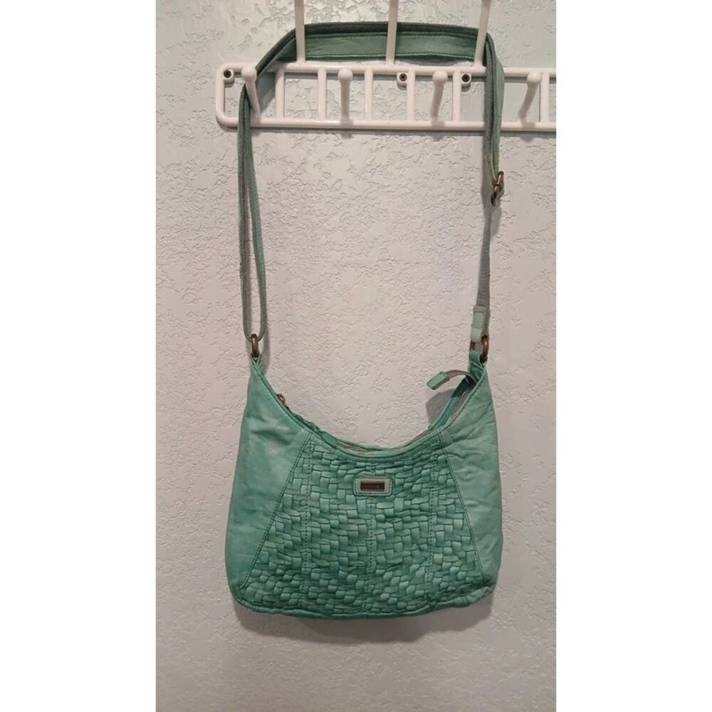 Spikes & Sparrows Leather Crossbody Bag Small Mint Green Teal Purse Handbag